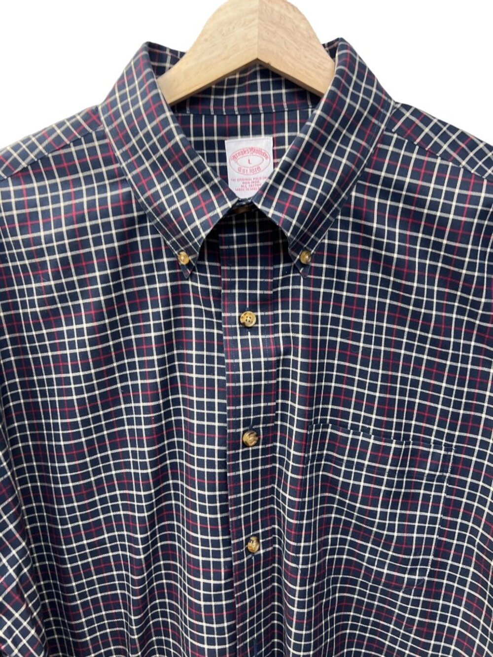 Brooks Brothers The Original Polo Shirt Long Sleeve Plaid Button Down Shirt Larg